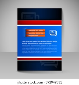 Template of flyer for business brochures, presentations, websites, magazine covers. Editable vector design elements.