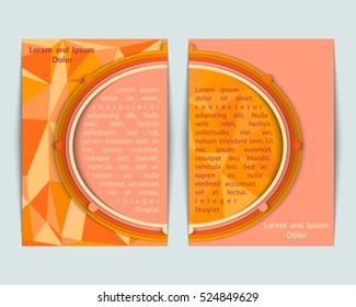 Template flyer design background. Abstract Brochure. For presentation, magazine cover, business, mockup, education, rept. A4 size. Bright orange colors. Vector illustration