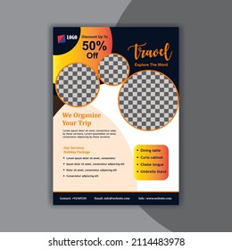 Template or Flyer design for Tour and Travel, Business concept.