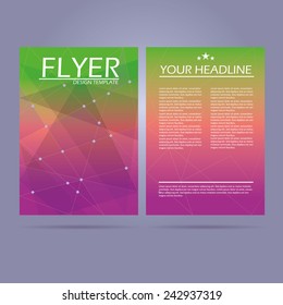 Template flyer with a geometric bright background.