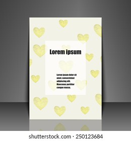 Template flyer with love background. Eps10 Vector illustration