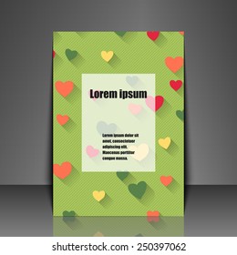 Template flyer with love background. Eps10 Vector illustration