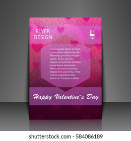Template flyer with love background. Eps10 Vector illustration