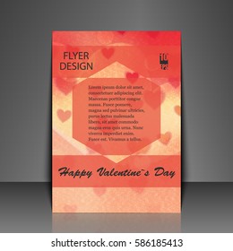 Template flyer with love background. Eps10 Vector illustration