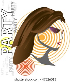  Template flyer for party. Abstract background on a club theme