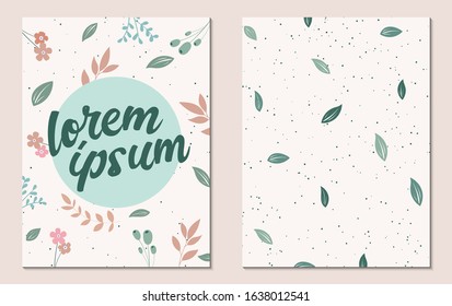 Template for a flyer, postcard, poster, banner, or invitation for March 8. Vector illustration with floral decor and block for text in pastel colors.