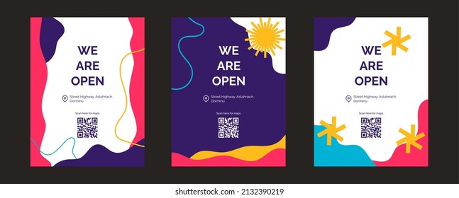 Template, flyer, poster. Modern flyer, and poster with wave shapes and flower with nice colors. Abstract background, vector set, template set, flyer set, and poster set.