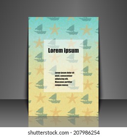 Template flyer with summer background. Eps10 Vector illustration