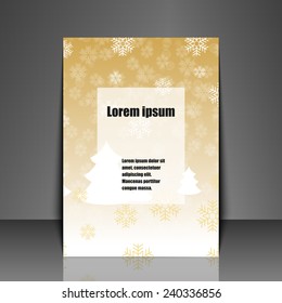 Template flyer with winter background. Eps10 Vector illustration