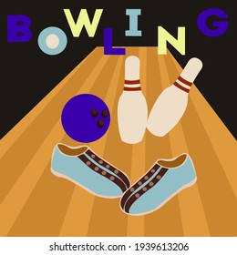 Template of flyer,poster,invitation for bowling, tournament or competition
Bowling club banner,logo

