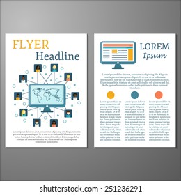 Template for flyers or booklets on social network theme for your design