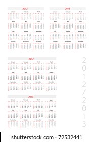 Template foe calendar 2012-2013