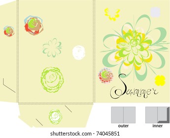Template for folder with flowers