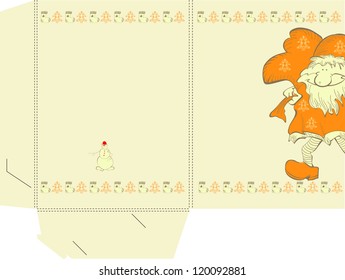Template for folder with Santa Claus