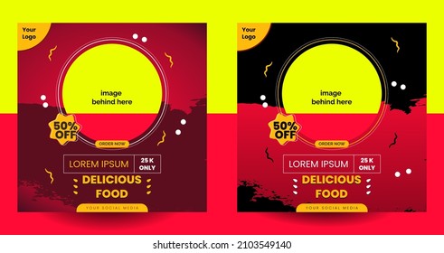 Template food banner for social media