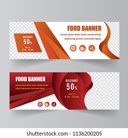 Template of Food web banners Set with nice decorated. Universal design for advertising food and restaurant Business.