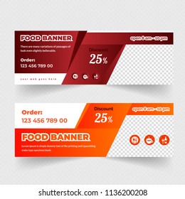 Template of Food web banners Set with nice decorated. Universal design for advertising food and restaurant Business.