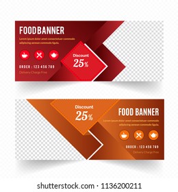 Template of Food web banners Set with nice decorated. Universal design for advertising food and restaurant Business.