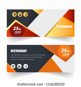 Template of Food web banners Set with nice decorated. Universal design for advertising food and restaurant Business.