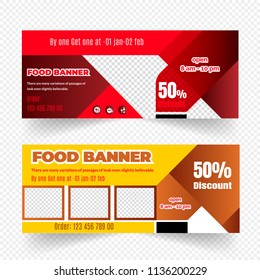 Template of Food web banners Set with nice decorated. Universal design for advertising food and restaurant Business.