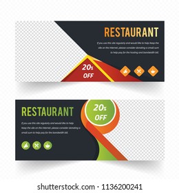 Template of Food web banners Set with nice decorated. Universal design for advertising food and restaurant Business.