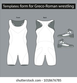 Template form for Greco-Roman wrestling. mockup.