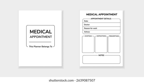 Template form for scheduling medical appointments, tracking doctor visits, and noting prescriptions.