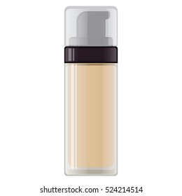 Template foundation cream for make-up. Vector.