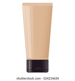 Template foundation cream for make-up. Vector.