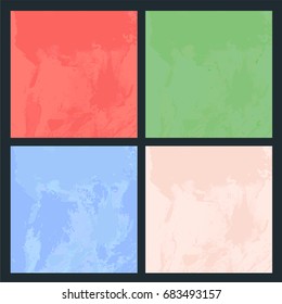 A template of four grunge backgrounds for creating posters, leaflets, booklets.