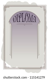 Template frame, certificate or diploma.