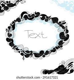 Template frame with decorative elements. Vector illustration.