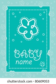 Template frame design for baby arrival with baby name vector illustration