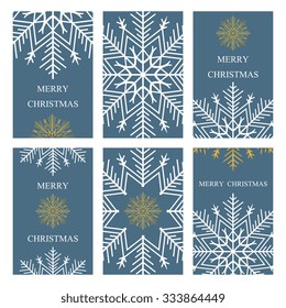  Template frame design for banner, placard, invitation. December vector background.Set Christmas and Happy New Year template . Bright Winter Holidays cards with large snowflake. Place for text.