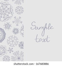 Template frame design for card in grey colors