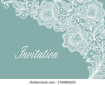 Template frame  design for card. Lace card for any purposes.Romantic invitation