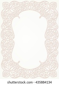 Template frame  design for card. Lace frame.