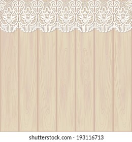 Template frame design for card on wooden background