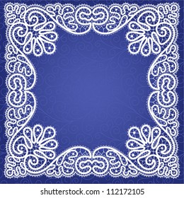 Template frame  design for card. Vintage Lace Doily