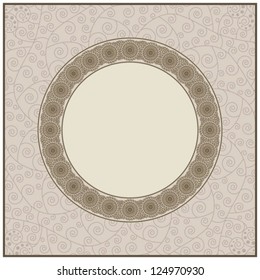 Template frame design for card. Vintage invitation card on grunge background. Can be used  Valentines Day decoration, template