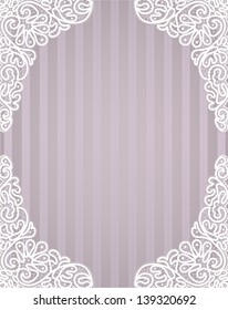 Template frame  design for card. Vintage Lace Doily