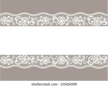 Template frame  design for card. Vintage Lace Doily 