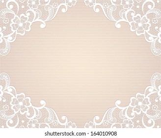 Template frame  design for card. Vintage Lace Doily 