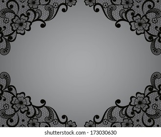 Template frame  design for card. Vintage Lace Doily 