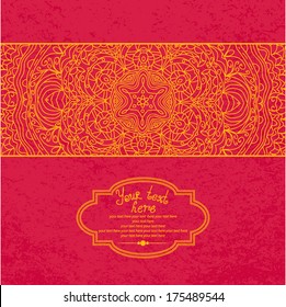 Template frame design for card. Vintage Lace Doily.Can be used for packaging,invitatio ns, Valentine's Day decoration,bag template, etc
