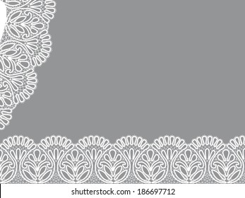 Template frame  design for card. Vintage Lace Doily 
