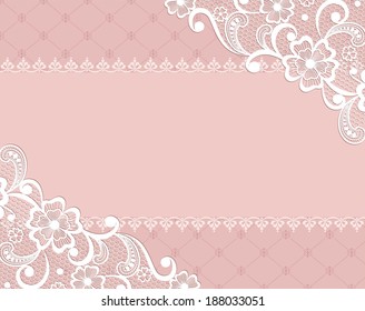 Template frame  design for card. Vintage Lace Doily 