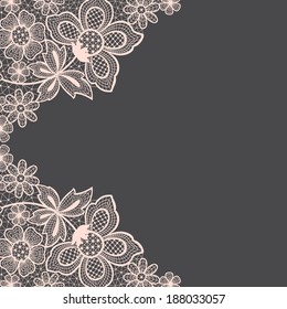 Template frame  design for card. Vintage Lace Doily 