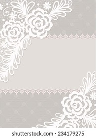 Template frame  design for card. Vintage Lace Doily 