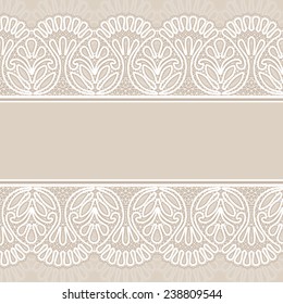 Template frame  design for card. Vintage Lace Doily 
